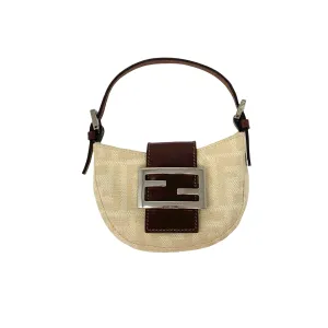 Fendi White Monogram Mini Croissant Bag