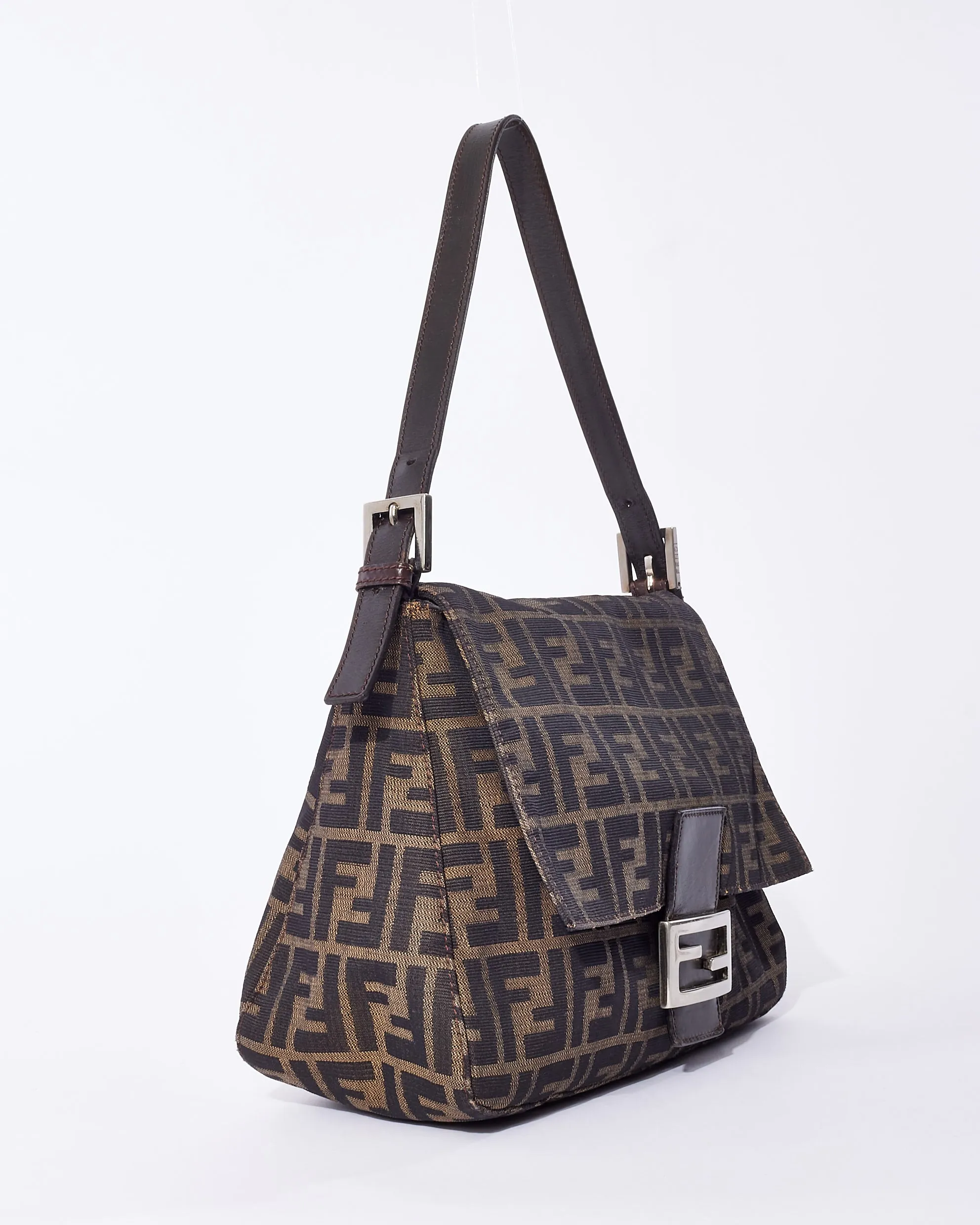 Fendi Zucca Canvas Mama Baguette Shoulder Bag