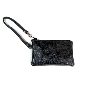 Floral Wristlet- Black