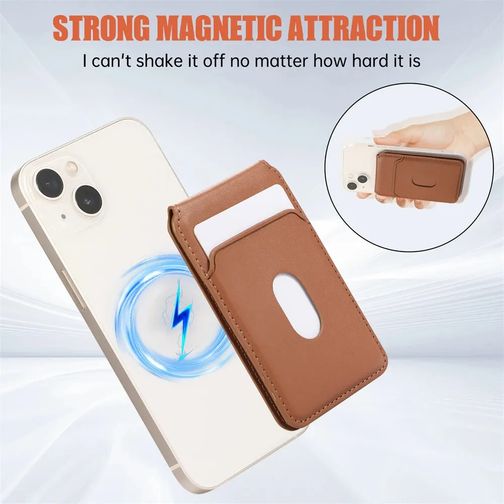 Folding Leather MagSafe® Wallet for Apple iPhone & Samsung Phone