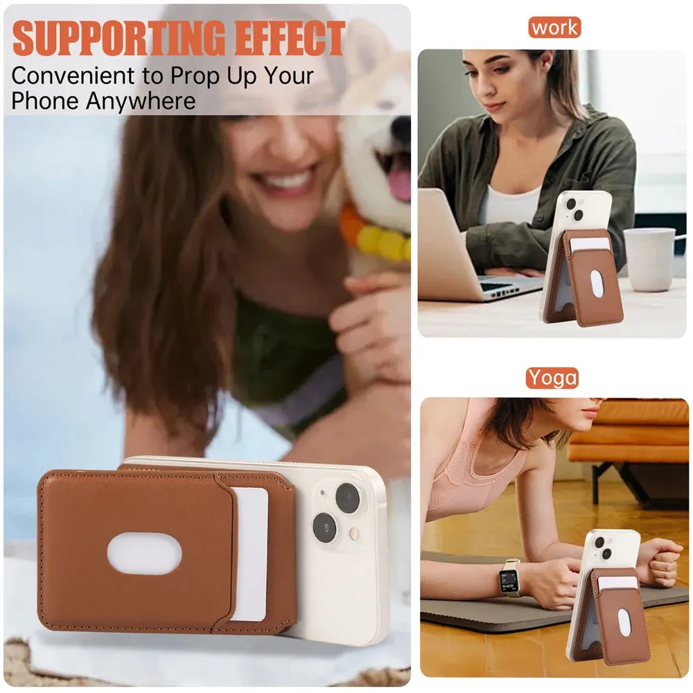 Folding Leather MagSafe® Wallet for Apple iPhone & Samsung Phone