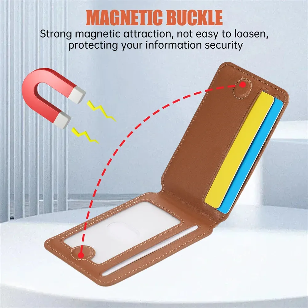 Folding Leather MagSafe® Wallet for Apple iPhone & Samsung Phone