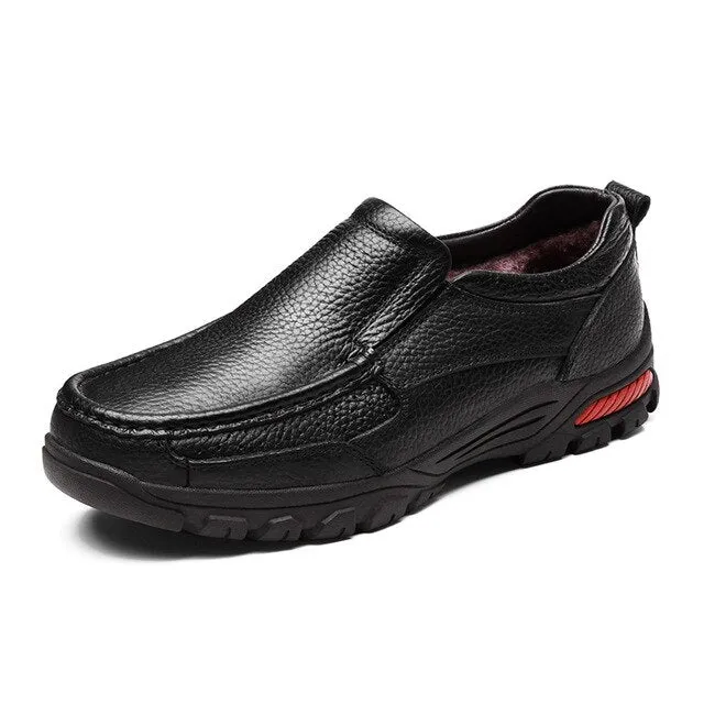 Genuine Leather Men's Business Shoes Size 38-48 Fashion Handmade Men Formal Flats High Quality Male Moccasins Snow Boots