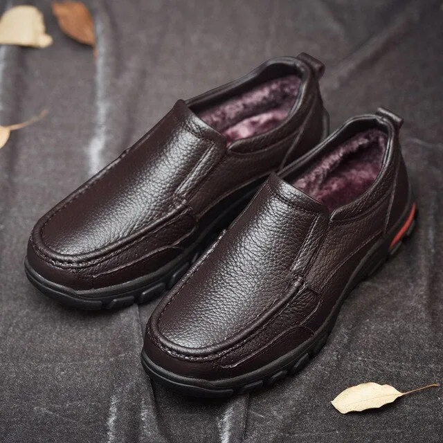 Genuine Leather Men's Business Shoes Size 38-48 Fashion Handmade Men Formal Flats High Quality Male Moccasins Snow Boots