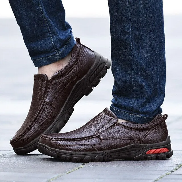 Genuine Leather Men's Business Shoes Size 38-48 Fashion Handmade Men Formal Flats High Quality Male Moccasins Snow Boots