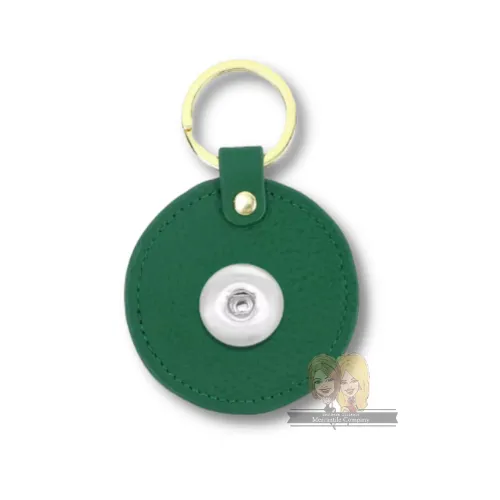 Genuine Leather Round Key Chain