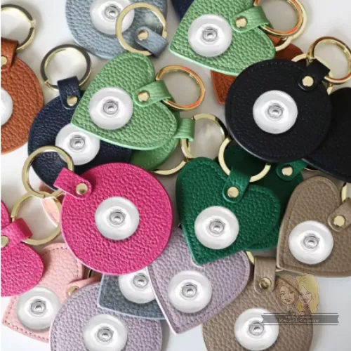 Genuine Leather Round Key Chain