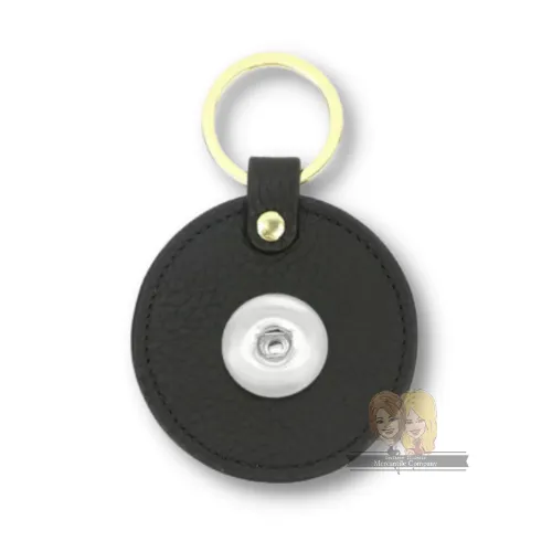 Genuine Leather Round Key Chain