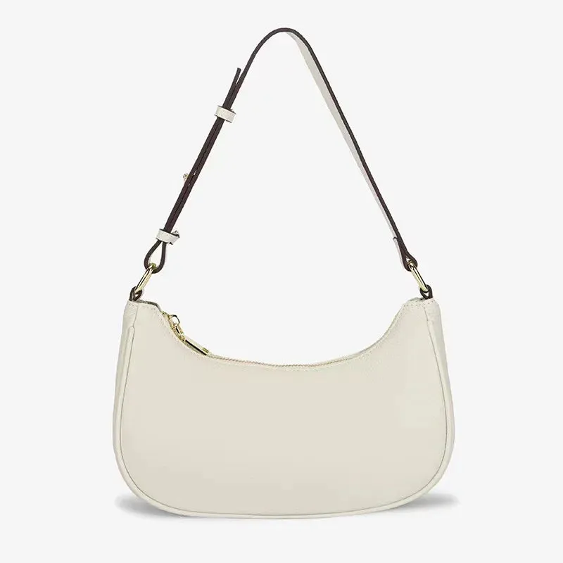 Genuine Leather Underarm Purse New Design Shoulder Bag Crescent-Shaped Handbag