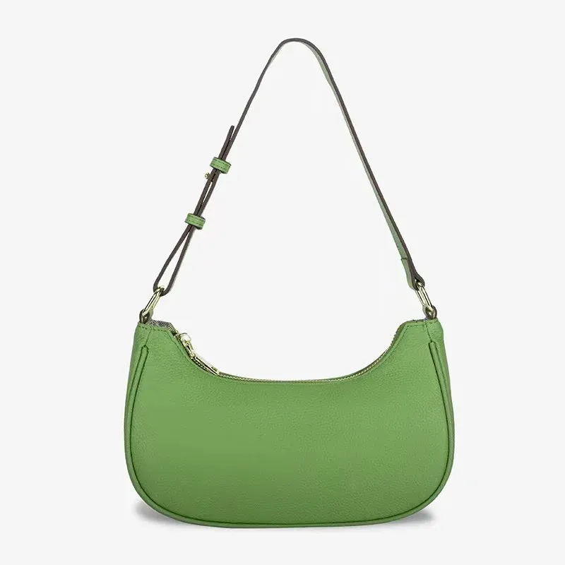 Genuine Leather Underarm Purse New Design Shoulder Bag Crescent-Shaped Handbag