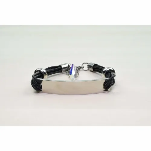 Genuine Multi Strand Leather Bracelet With Crystals