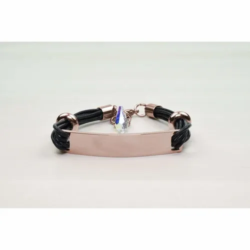 Genuine Multi Strand Leather Bracelet With Crystals