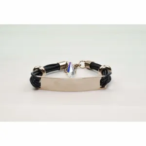 Genuine Multi Strand Leather Bracelet With Crystals