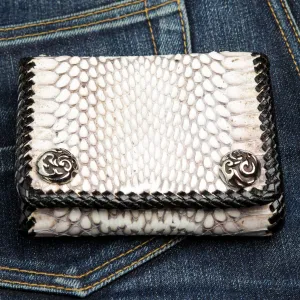 Genuine White Cobra Snake Leather Biker Wallet
