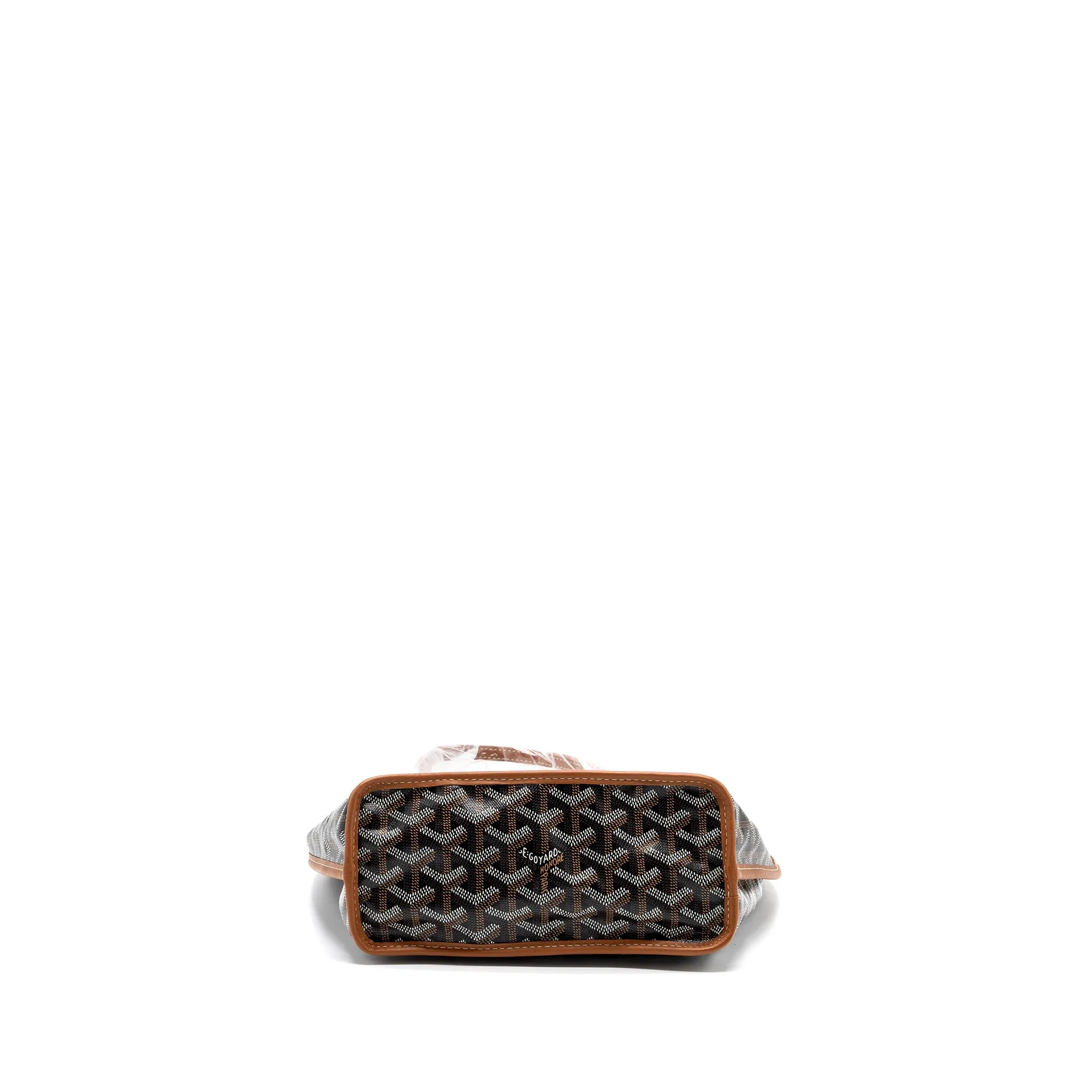 Goyard anjou mini reversible tote bag goyardine canvas / leather brown / multicolor