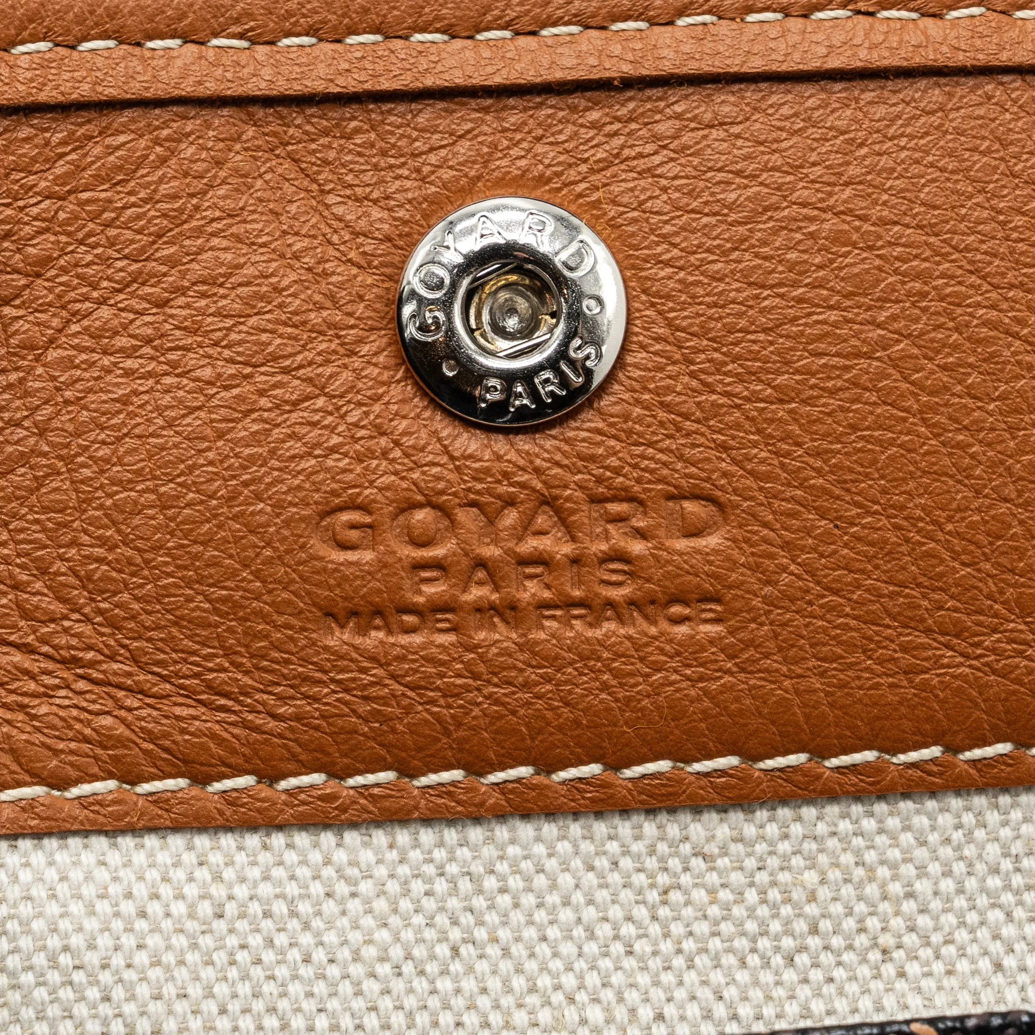 Goyard anjou mini reversible tote bag goyardine canvas / leather brown / multicolor