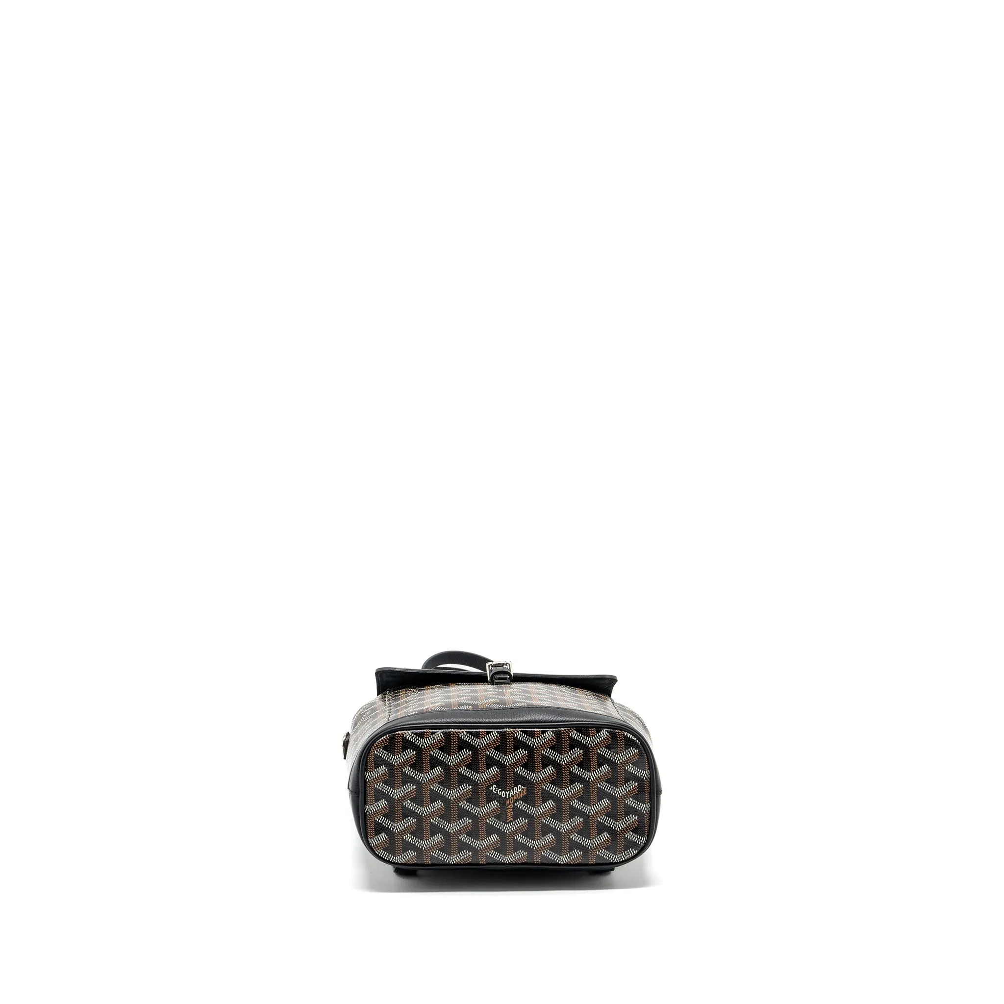 Goyard Mini Alpin Backpack Goyradline Canvas / Leather Black SHW