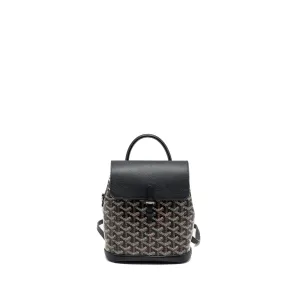 Goyard Mini Alpin Backpack Goyradline Canvas / Leather Black SHW