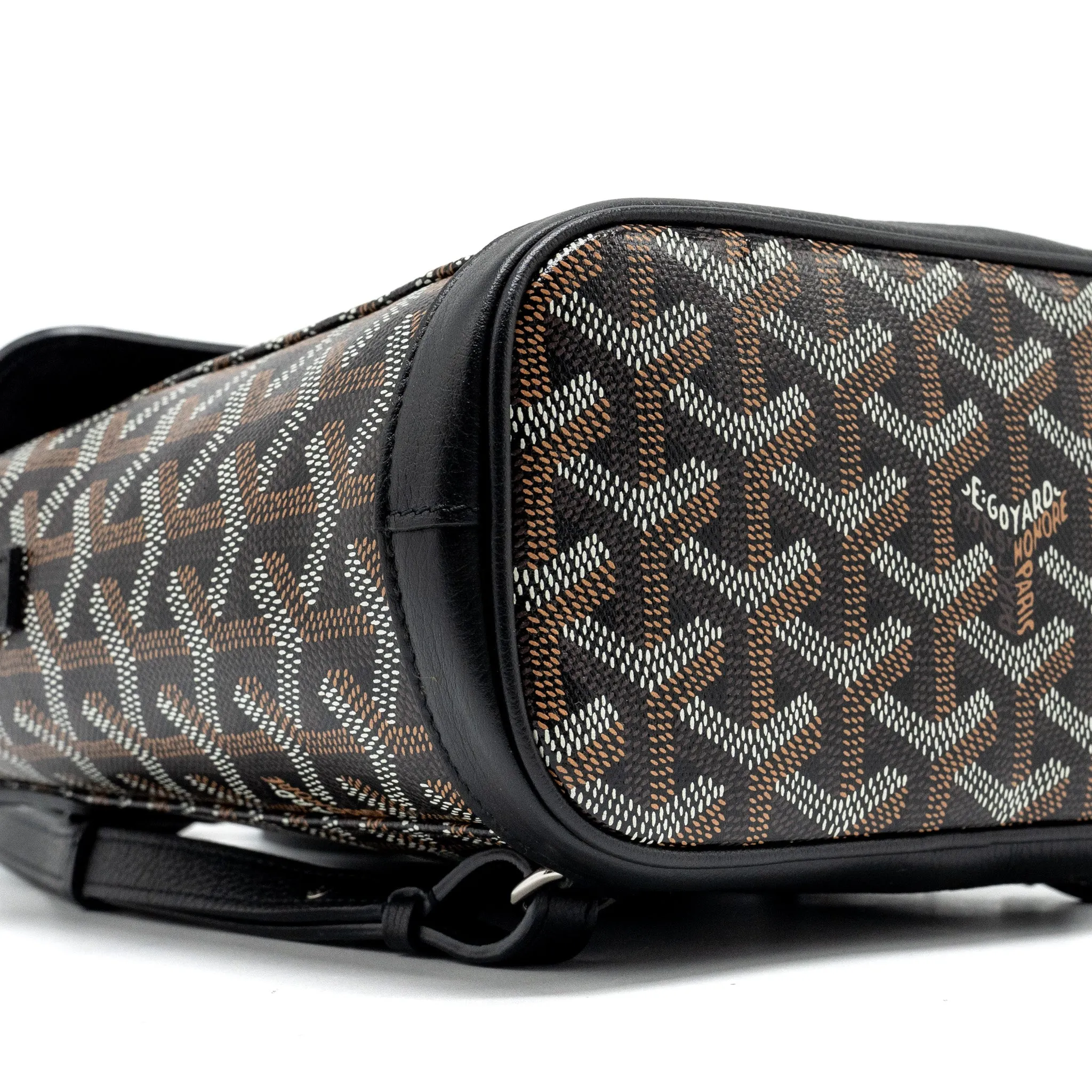Goyard Mini Alpin Backpack Goyradline Canvas / Leather Black SHW