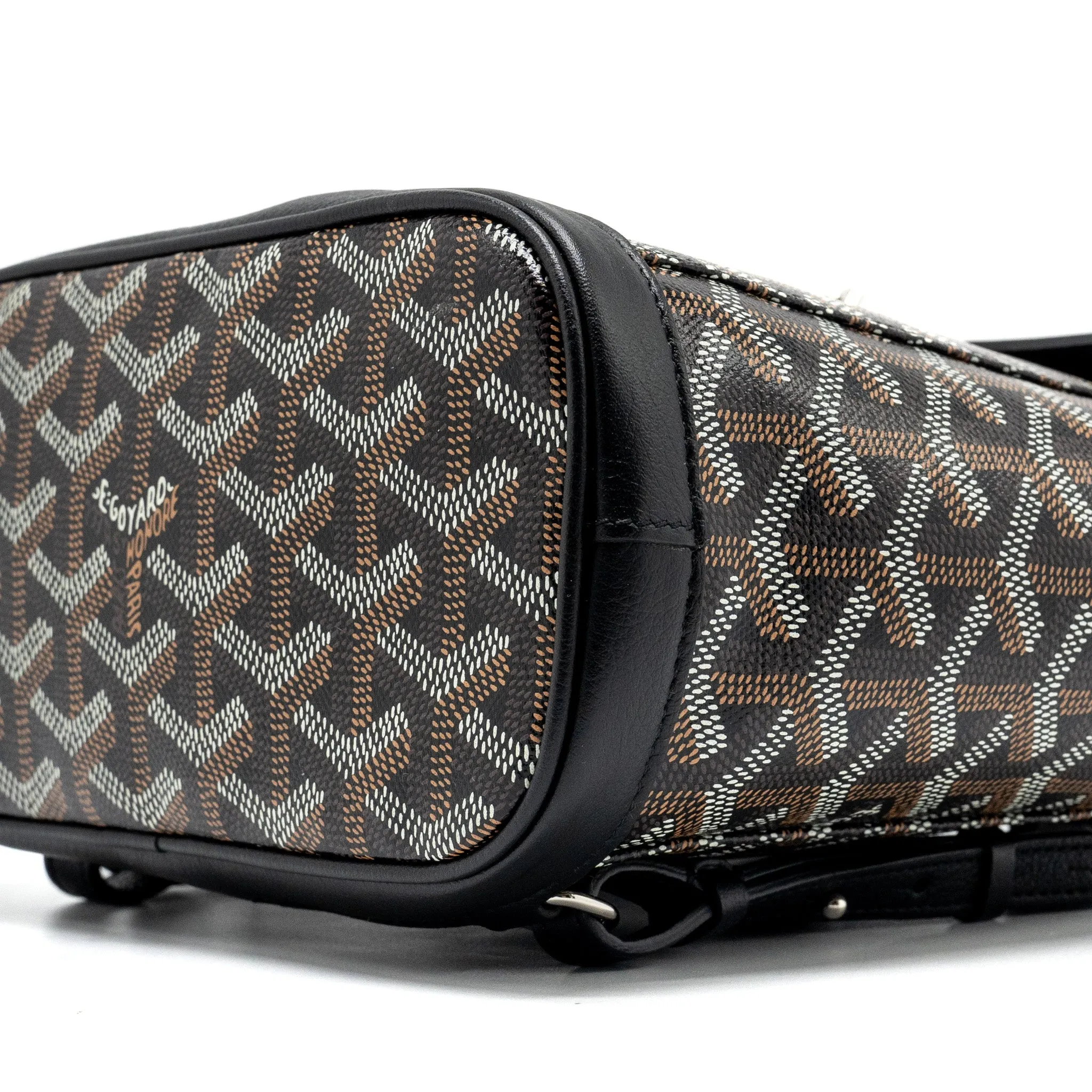 Goyard Mini Alpin Backpack Goyradline Canvas / Leather Black SHW
