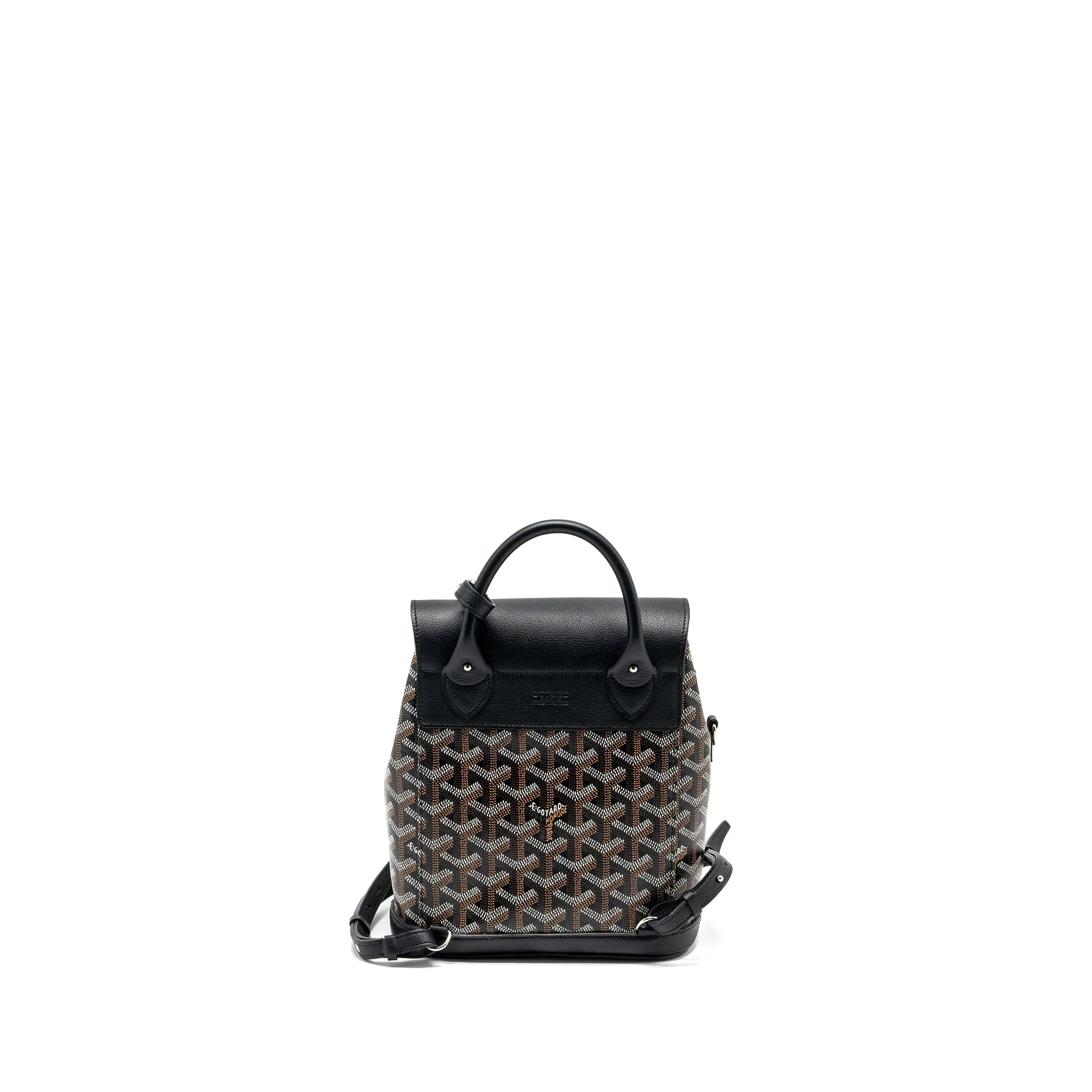Goyard Mini Alpin Backpack Goyradline Canvas / Leather Black SHW