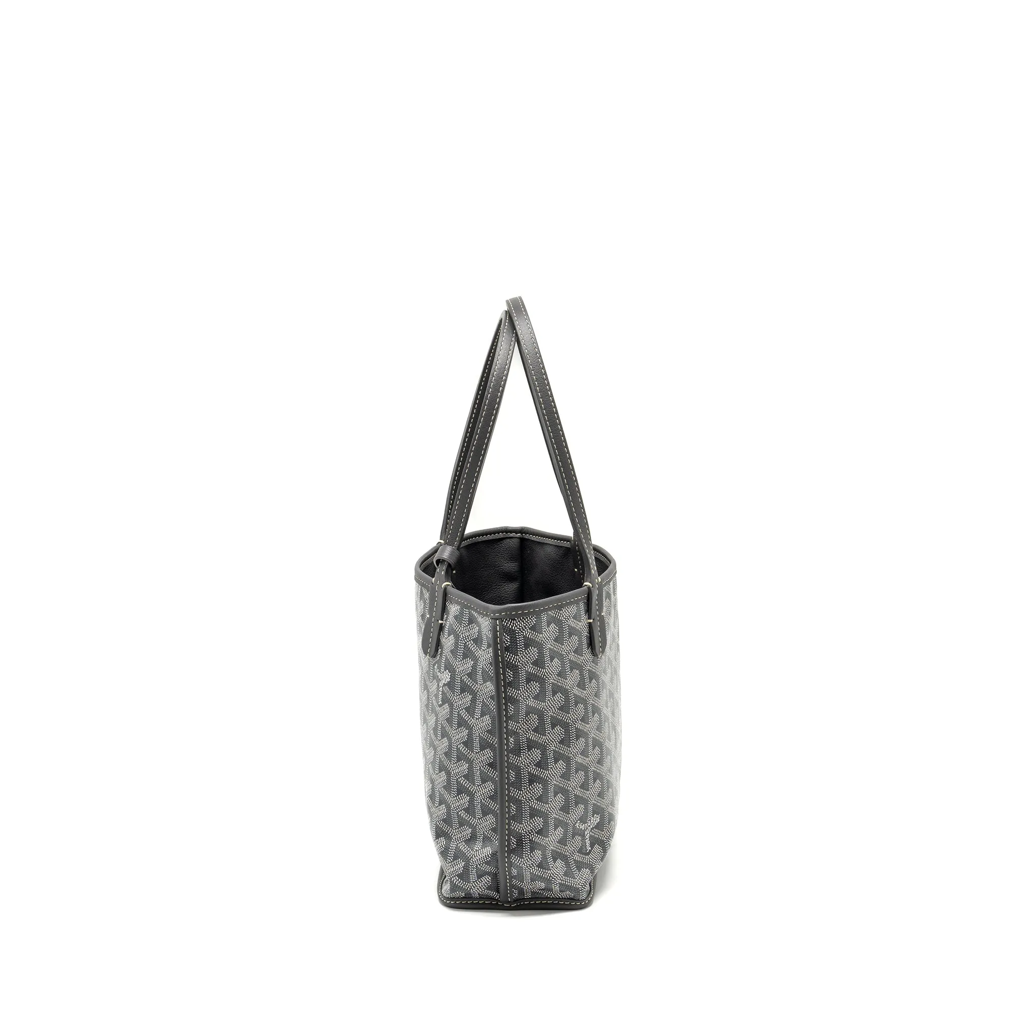 Goyard Mini Anjou Tote Bag Goyardine Canvas/Calfskin Grey SHW