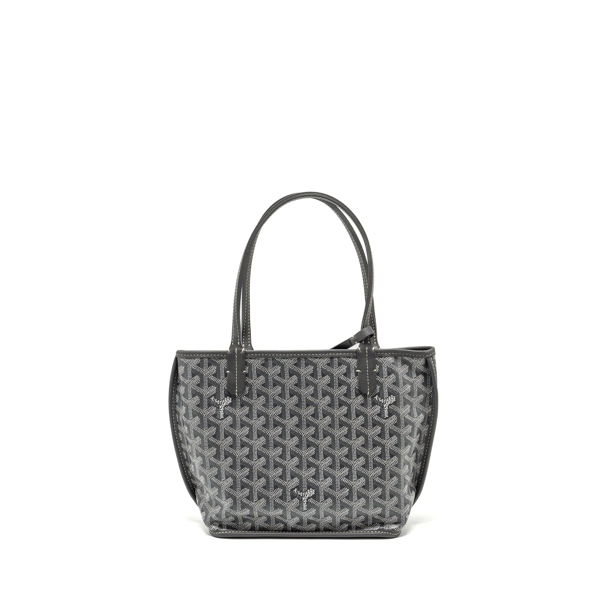 Goyard Mini Anjou Tote Bag Goyardine Canvas/Calfskin Grey SHW