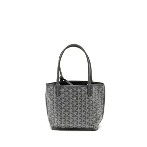 Goyard Mini Anjou Tote Bag Goyardine Canvas/Calfskin Grey SHW