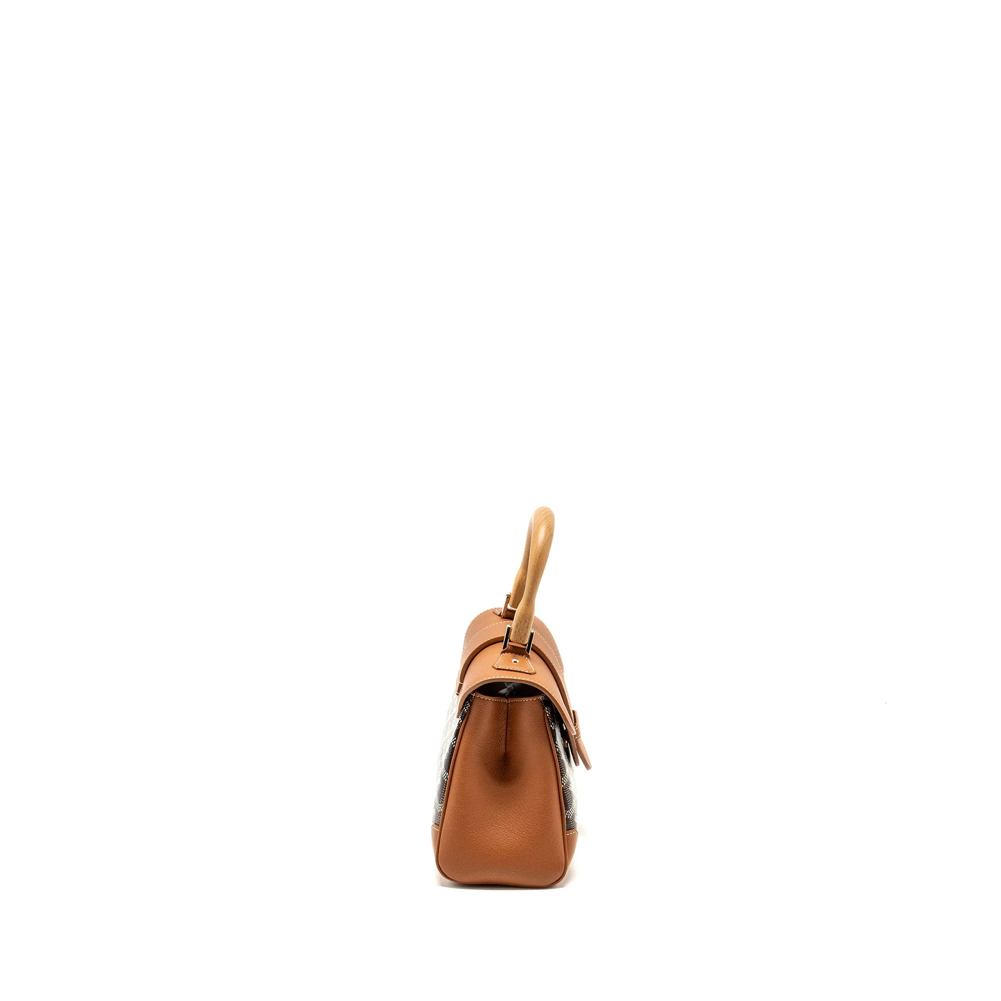 Goyard Mini Saigon Bag Goyardine Canvas/Calfskin Tan/Black SHW
