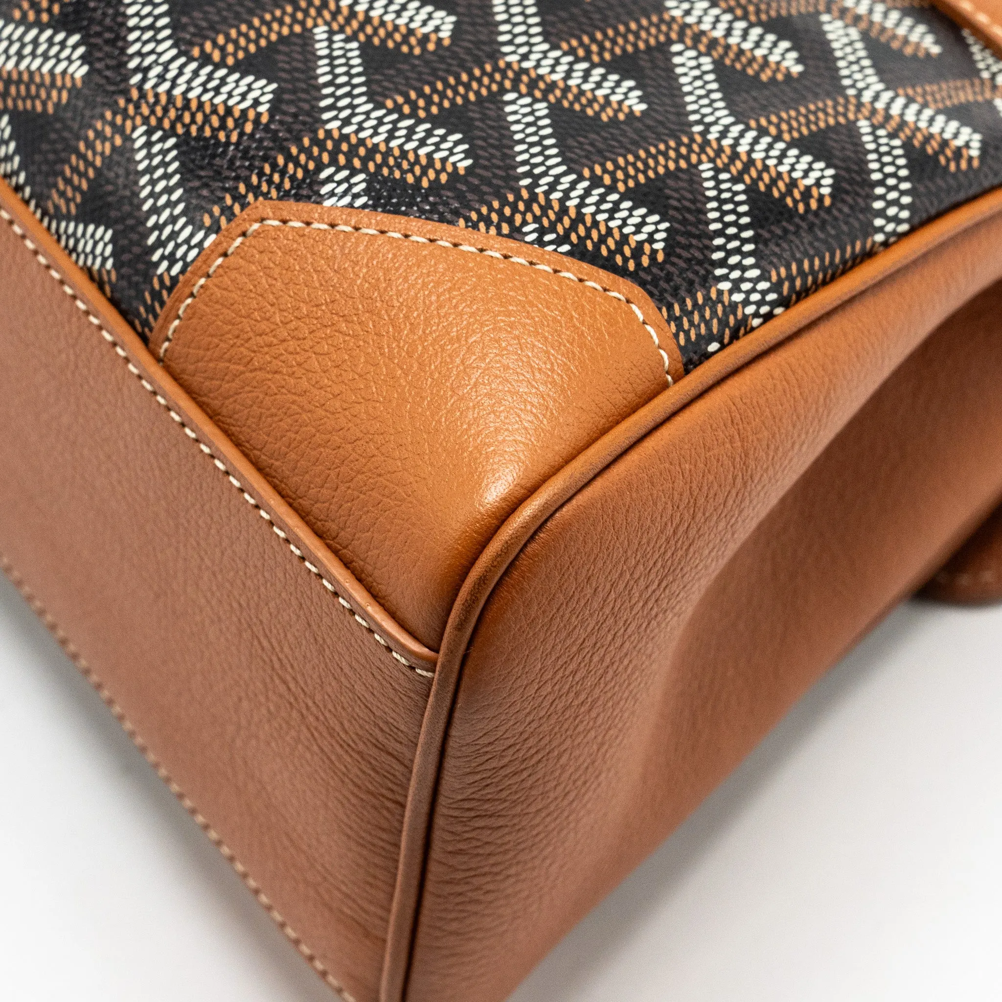 Goyard Mini Saigon Bag Goyardine Canvas/Calfskin Tan/Black SHW