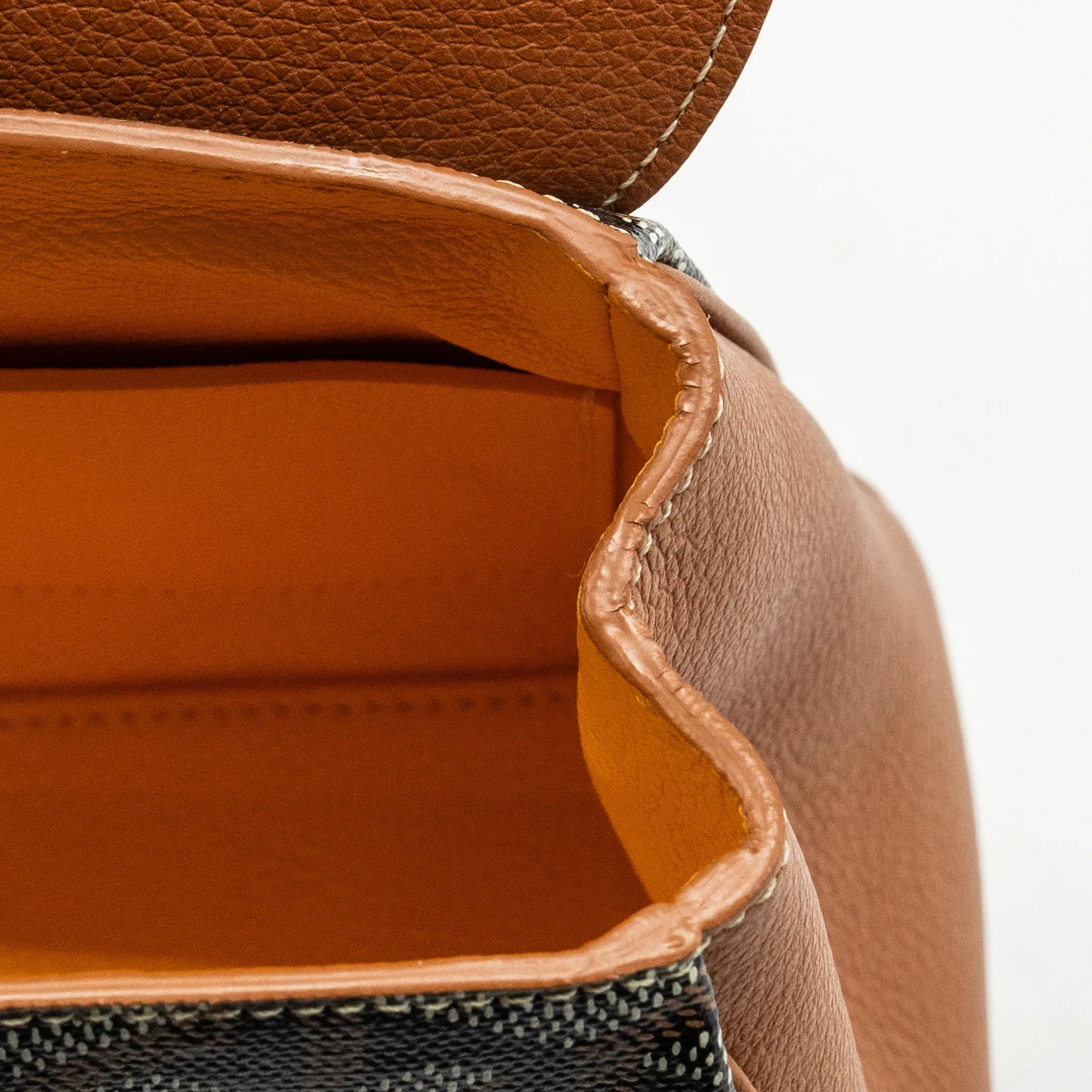 Goyard Mini Saigon Bag Goyardine Canvas/Calfskin Tan/Black SHW