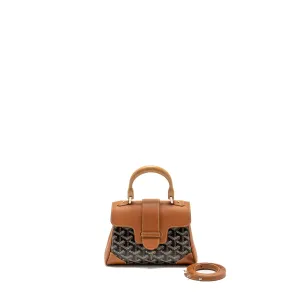 Goyard Mini Saigon Bag Goyardine Canvas/Calfskin Tan/Black SHW