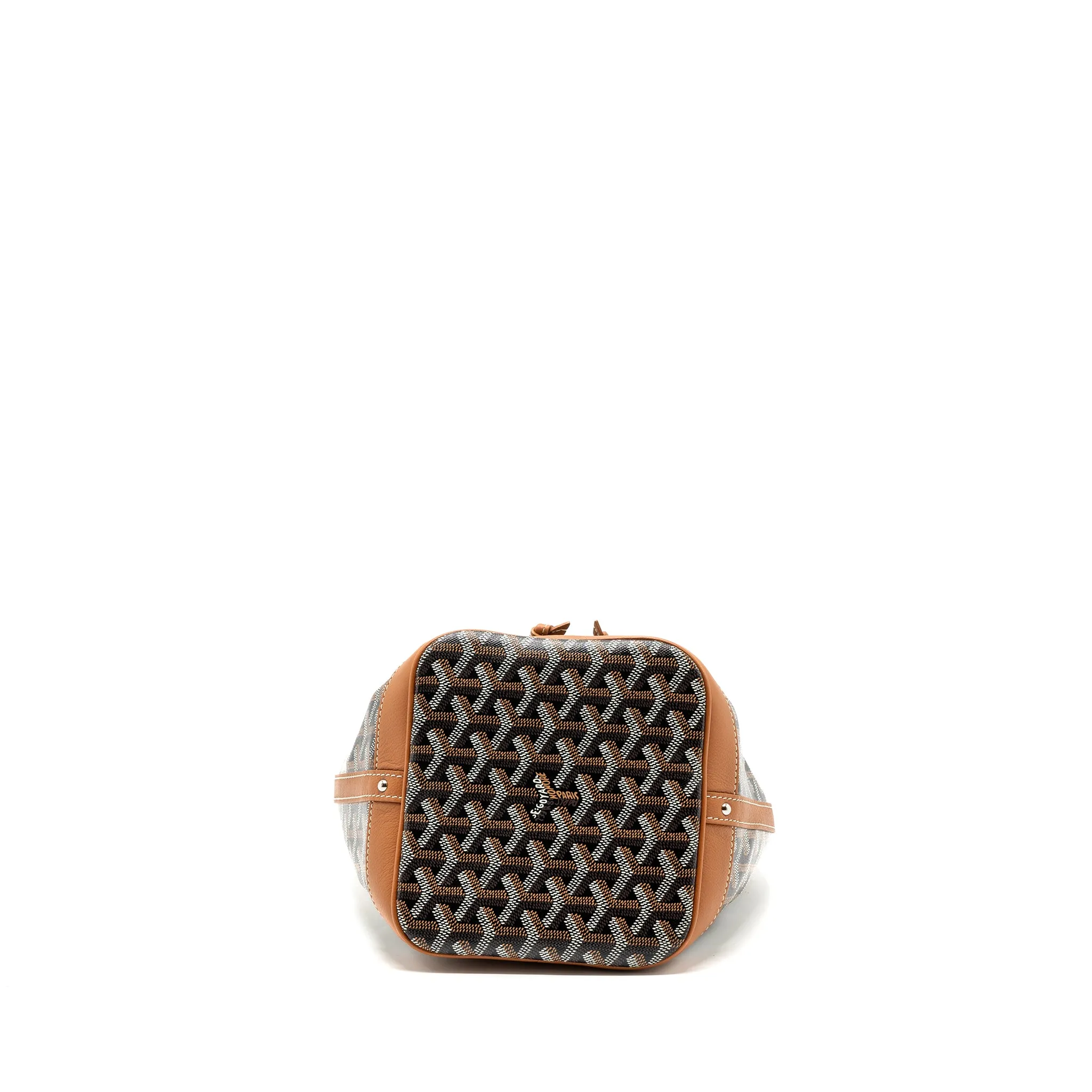 Goyard petit flot bucket bag canvas/ calfskin black / tan SHW