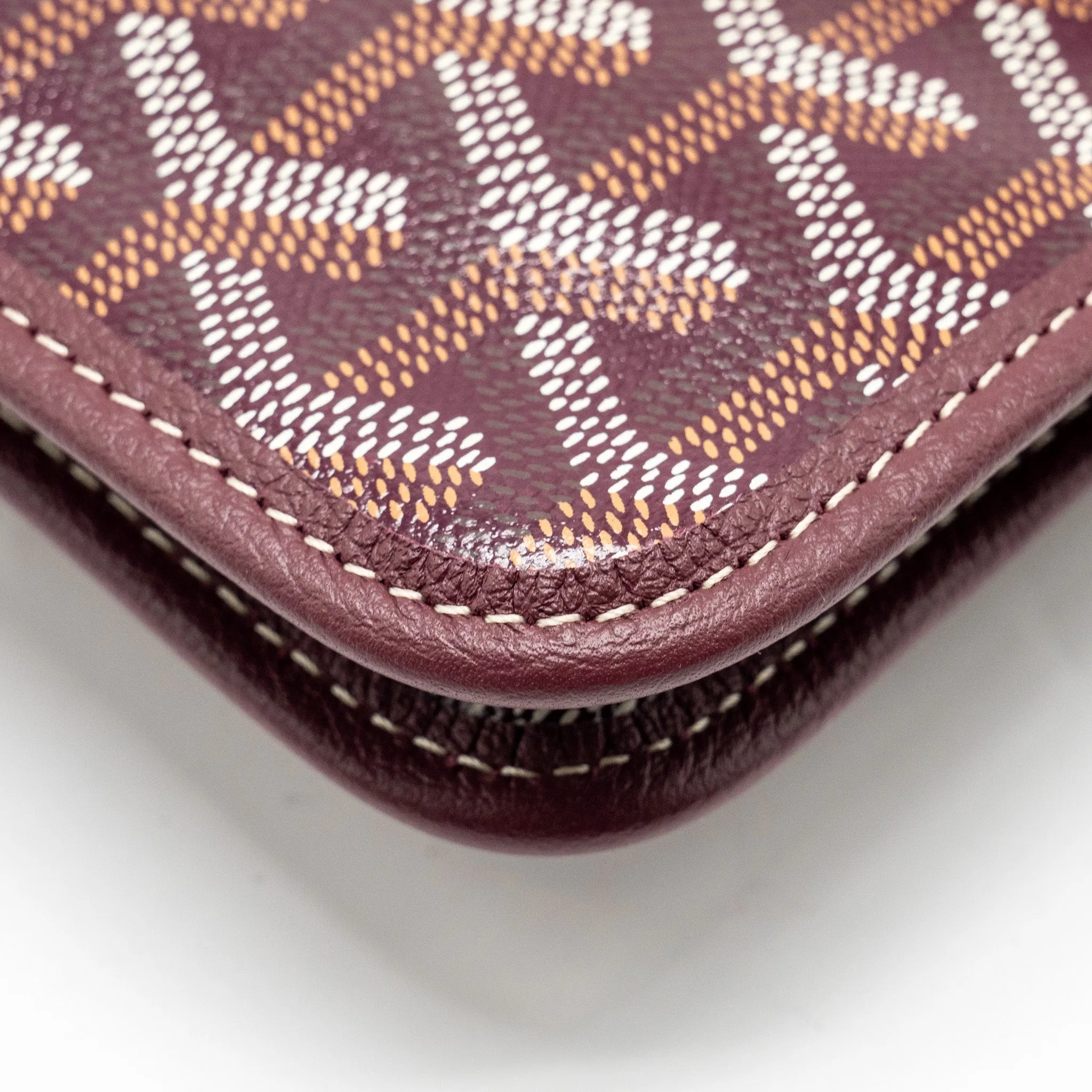Goyard Plumet Wallet Clutch Goyardine Canvas/Leather Burgundy SHW