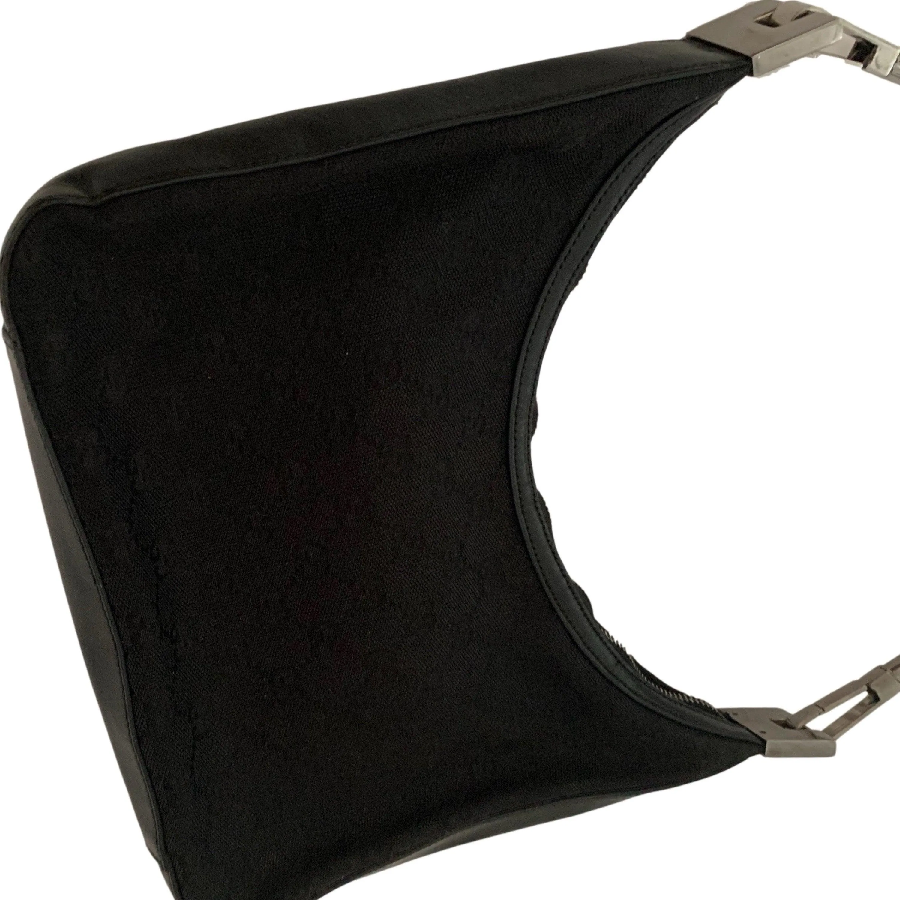 Gucci Black Canvas Leather Shoulder Bag