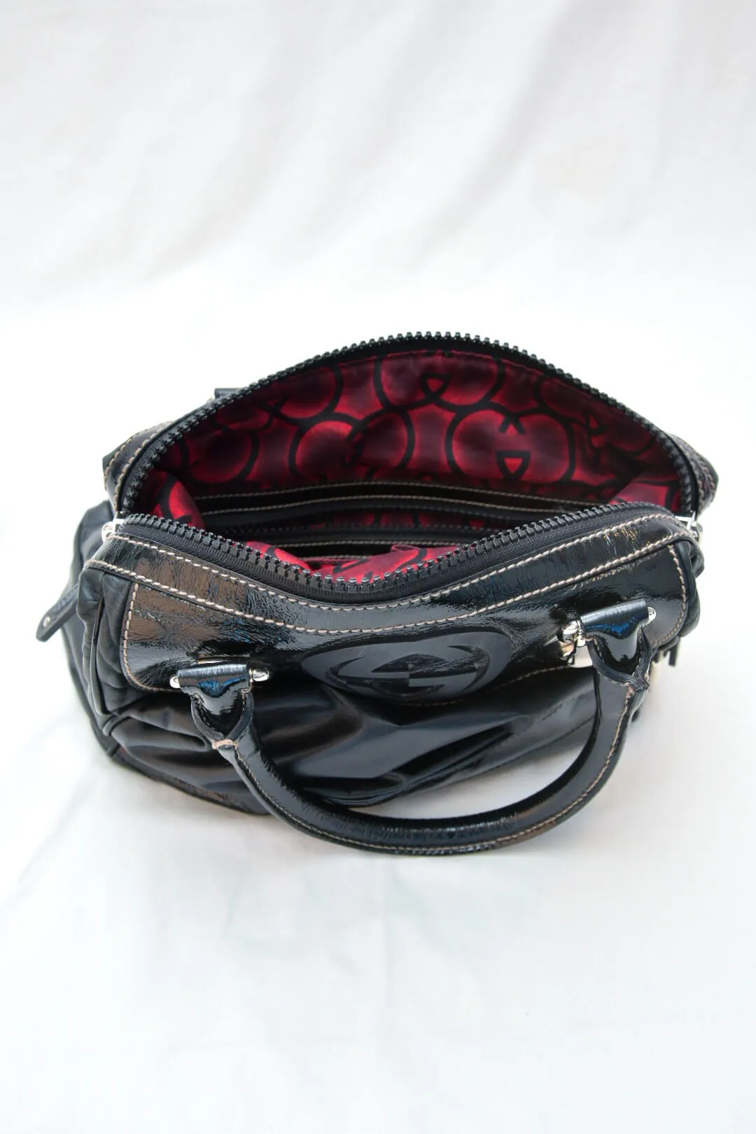 Gucci Black Leather Bowler Bag