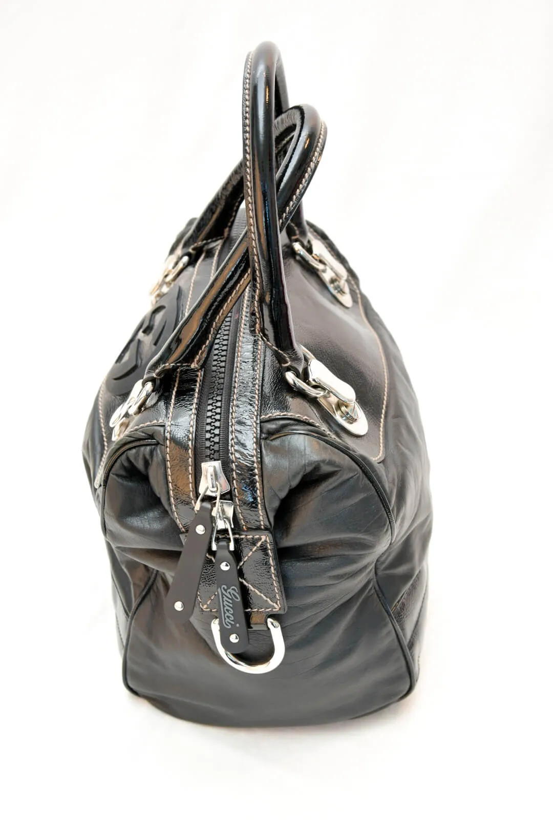 Gucci Black Leather Bowler Bag
