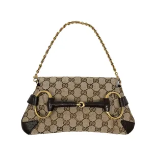 Gucci Brown Horsebit Chain Shoulder Bag