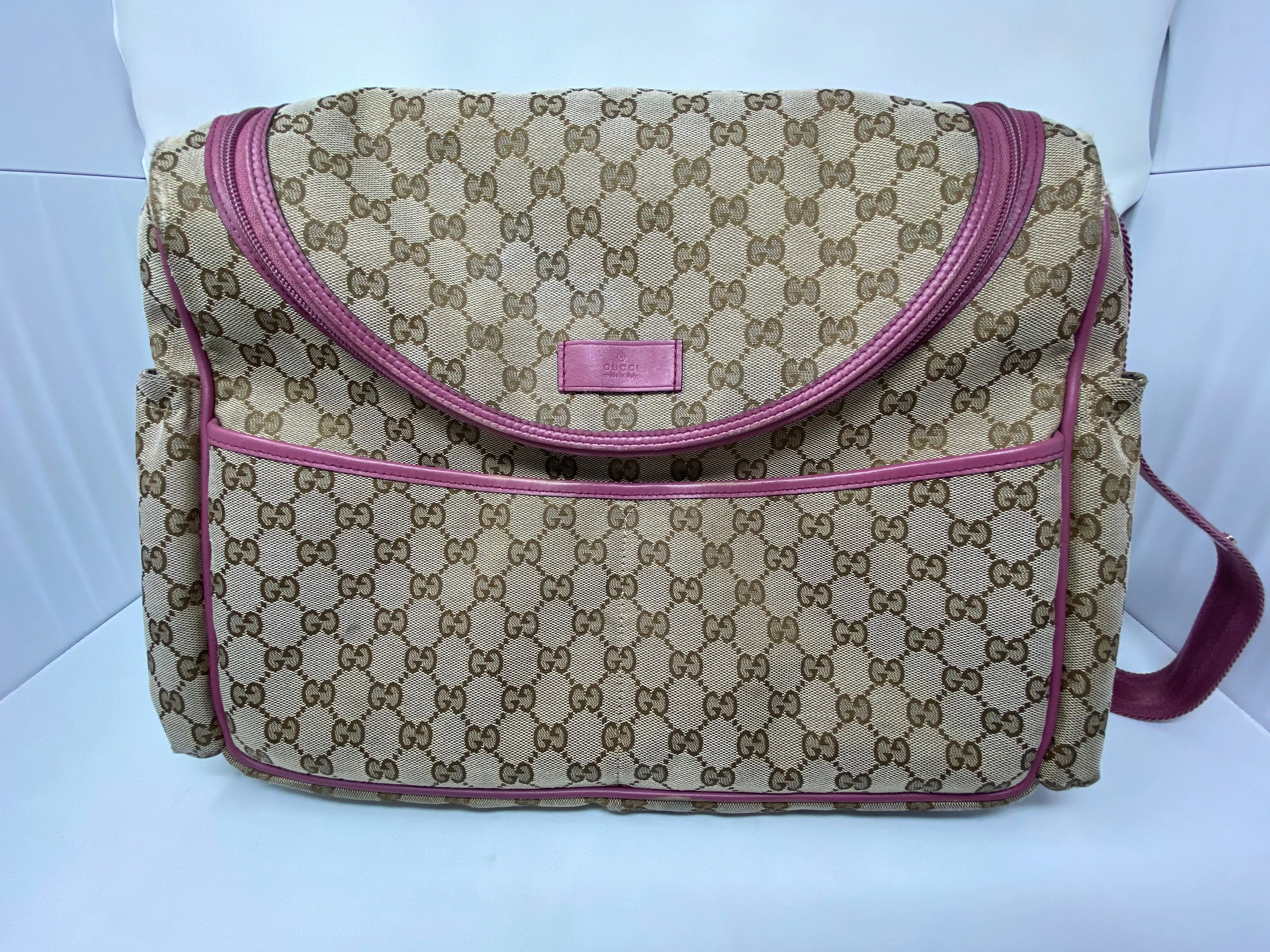 Gucci Girls GG Canvas Diaper Bag