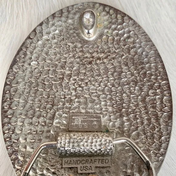 Handcrafted Silver Western Buckle Vintage Levi’s Tooled Leather Belt Set