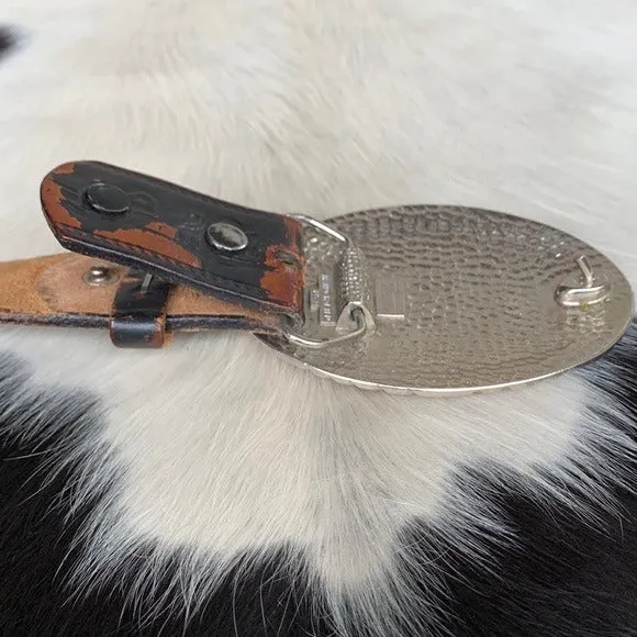 Handcrafted Silver Western Buckle Vintage Levi’s Tooled Leather Belt Set