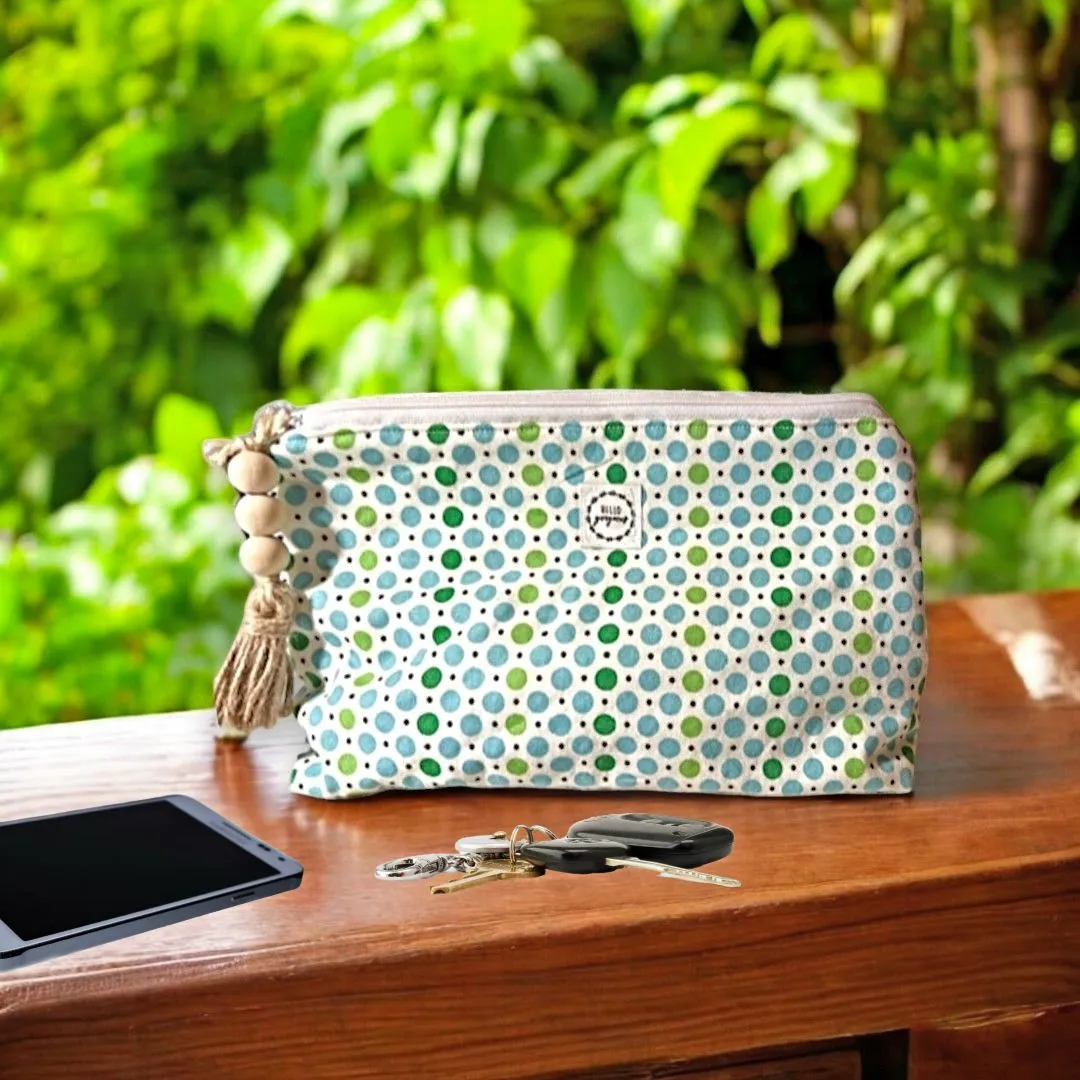 Handmade Beauty Bag with Zipper Closure