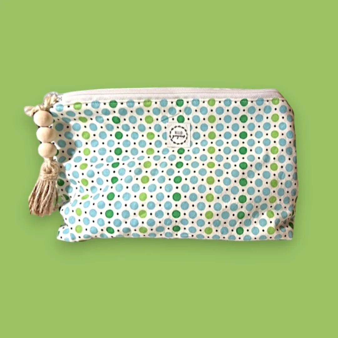 Handmade Beauty Bag with Zipper Closure