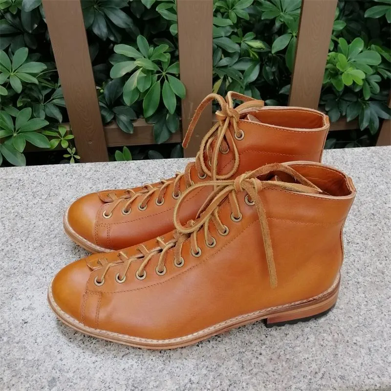 High-tooling boots men's Vintage boots men's derby retro shoes Chelsea fashion trend dress red black desert boots men
