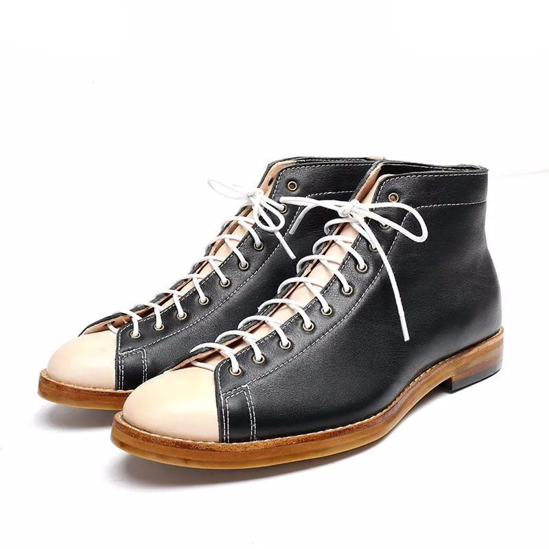 High-tooling boots men's Vintage boots men's derby retro shoes Chelsea fashion trend dress red black desert boots men
