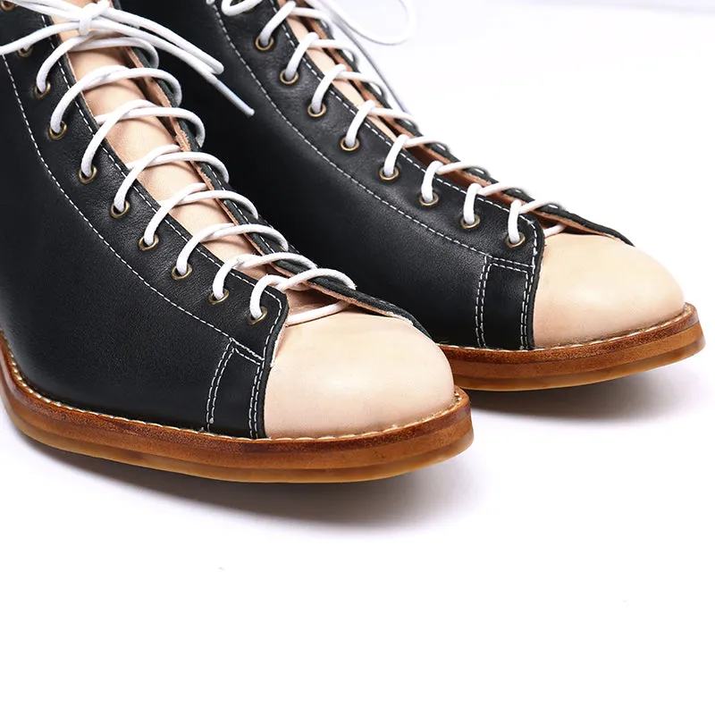 High-tooling boots men's Vintage boots men's derby retro shoes Chelsea fashion trend dress red black desert boots men