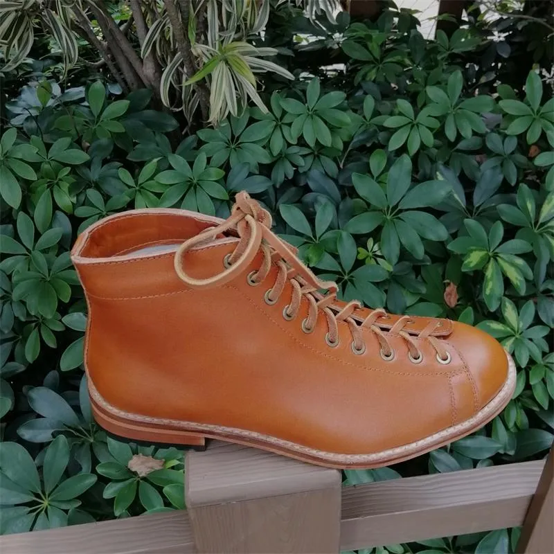 High-tooling boots men's Vintage boots men's derby retro shoes Chelsea fashion trend dress red black desert boots men