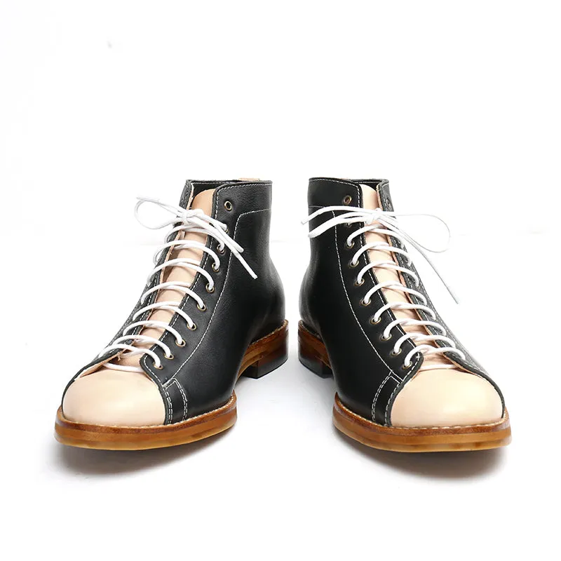 High-tooling boots men's Vintage boots men's derby retro shoes Chelsea fashion trend dress red black desert boots men