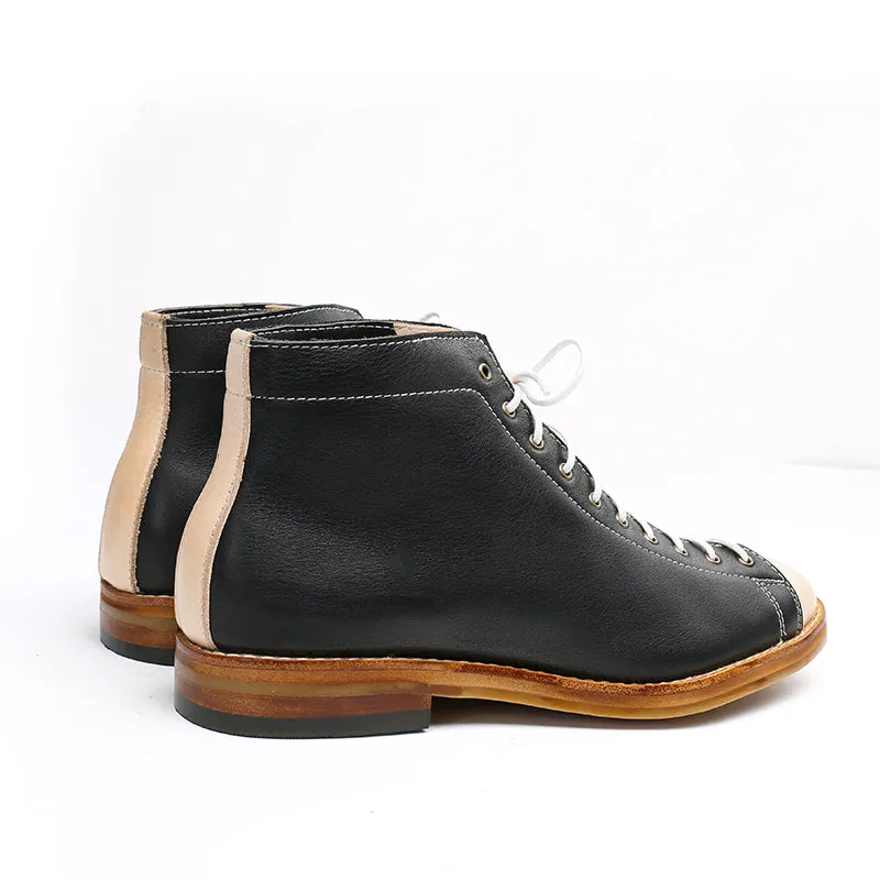 High-tooling boots men's Vintage boots men's derby retro shoes Chelsea fashion trend dress red black desert boots men
