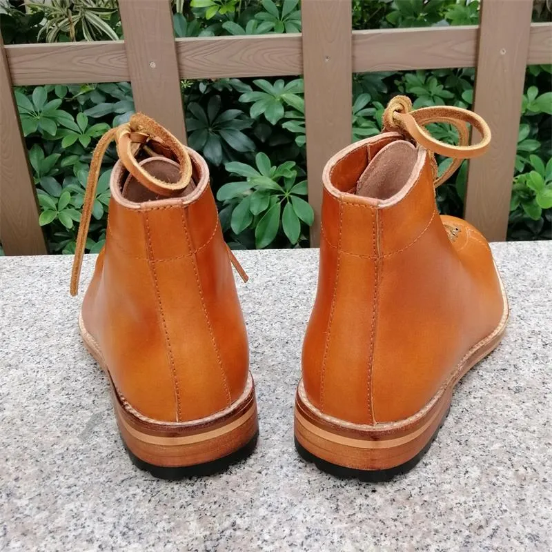 High-tooling boots men's Vintage boots men's derby retro shoes Chelsea fashion trend dress red black desert boots men